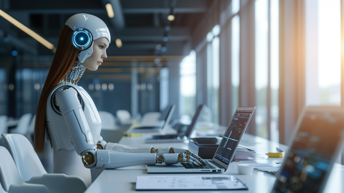 AI working on laptop