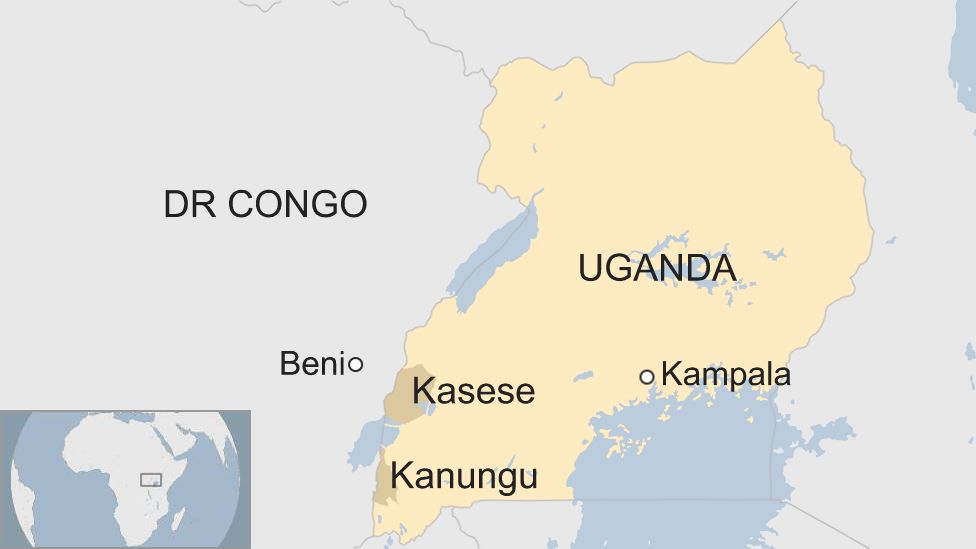 Uganda and Congo map border