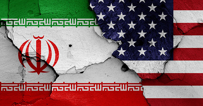 US-Iran flag